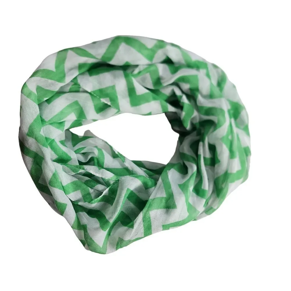 Chevron Sheer green Infinity Scarf
